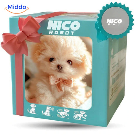 BunnyBuddy Puppy met strik – Wit in verpakking