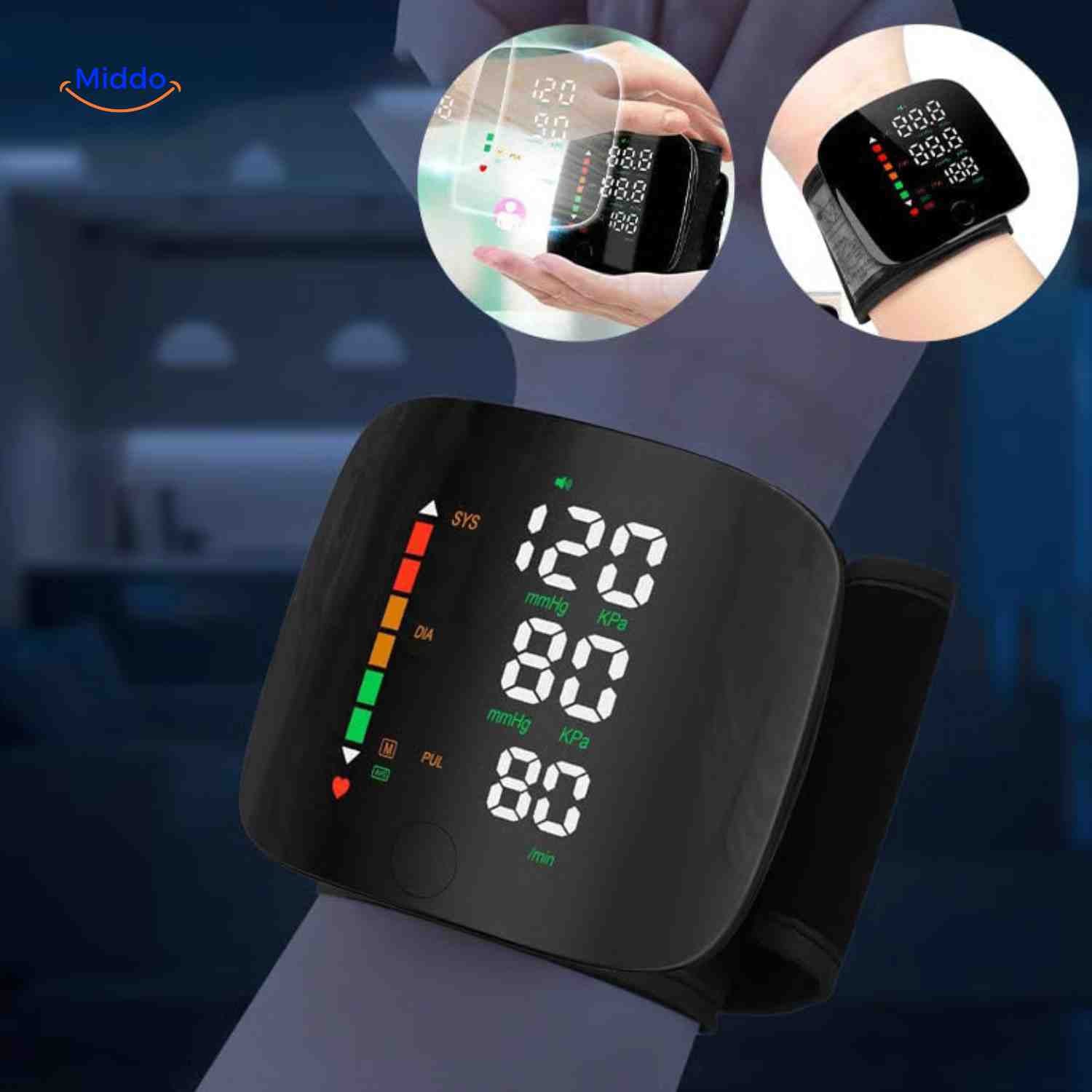 cardiowrist bloeddrukmeter draagbare polsmeter www.middo.nl
