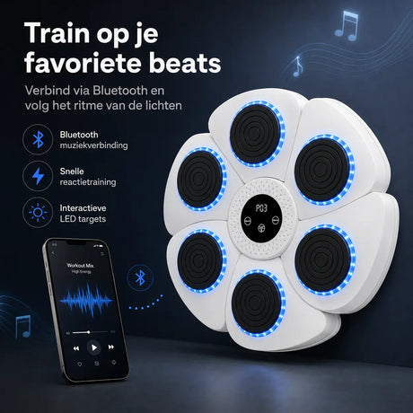 Classic bokstarget met Bluetooth muziekverbinding en interactieve LED targets voor trainen op ritme.