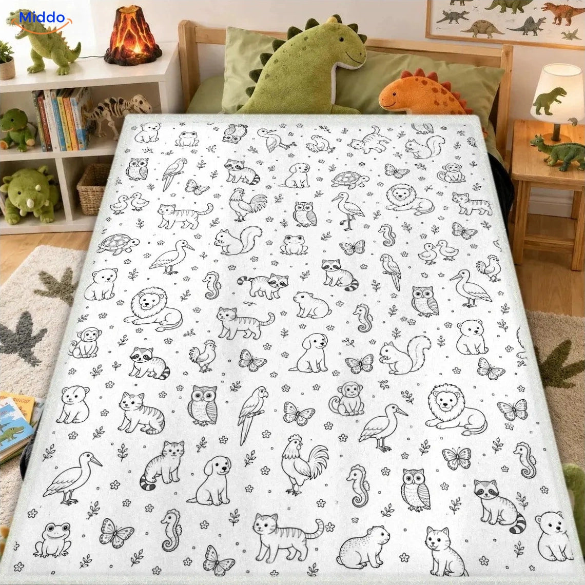 ColorFlow inkleurbare deken - Kleine dieren
