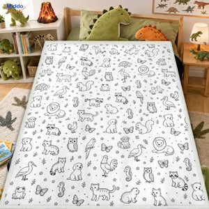 ColorFlow inkleurbare deken - Kleine dieren