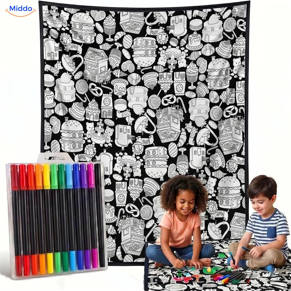 ColorFlow inkleurbare deken - Snoep en gebak