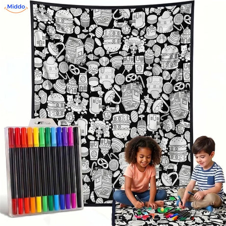 ColorFlow inkleurbare deken - Snoep en gebak
