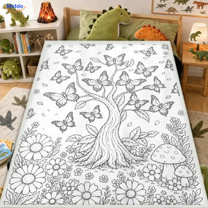 ColorFlow inkleurbare deken - Vlinderboom