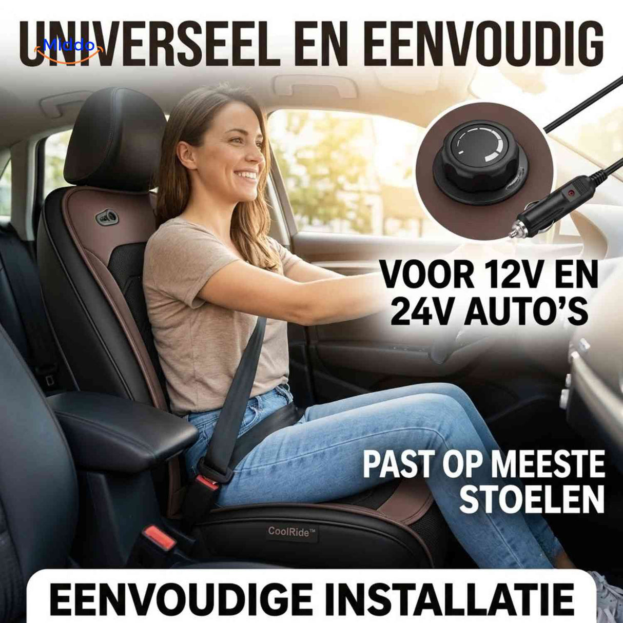 coolride stoelkussen universeel 12v 24v autostoel www.middo.nl