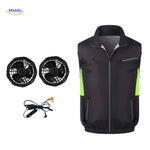 cooltop werkvest zwart groen met koelventilatie en fanset www.middo.nl