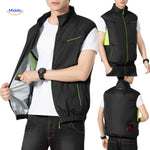 cooltop werkvest zwart model met koelventilatoren en ritszakken www.middo.nl