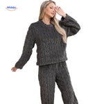 cosyluxe pyjama set blauw zachte fleece huiskleding www.middo.nl