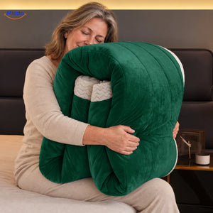 CozyFleece pluche deken donkergroen met zachte fleecezijde