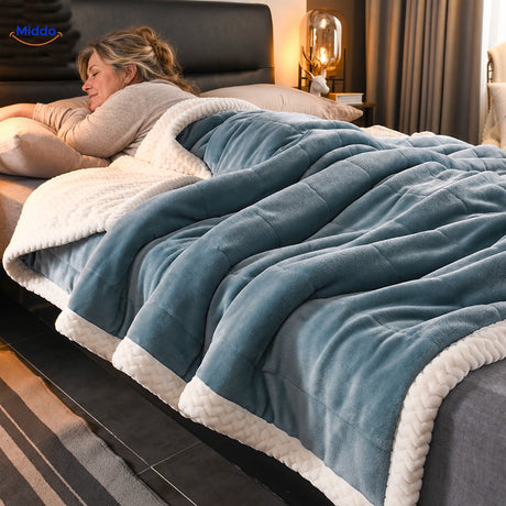 CozyFleece pluche deken knus in bed met zachte fleecezijde