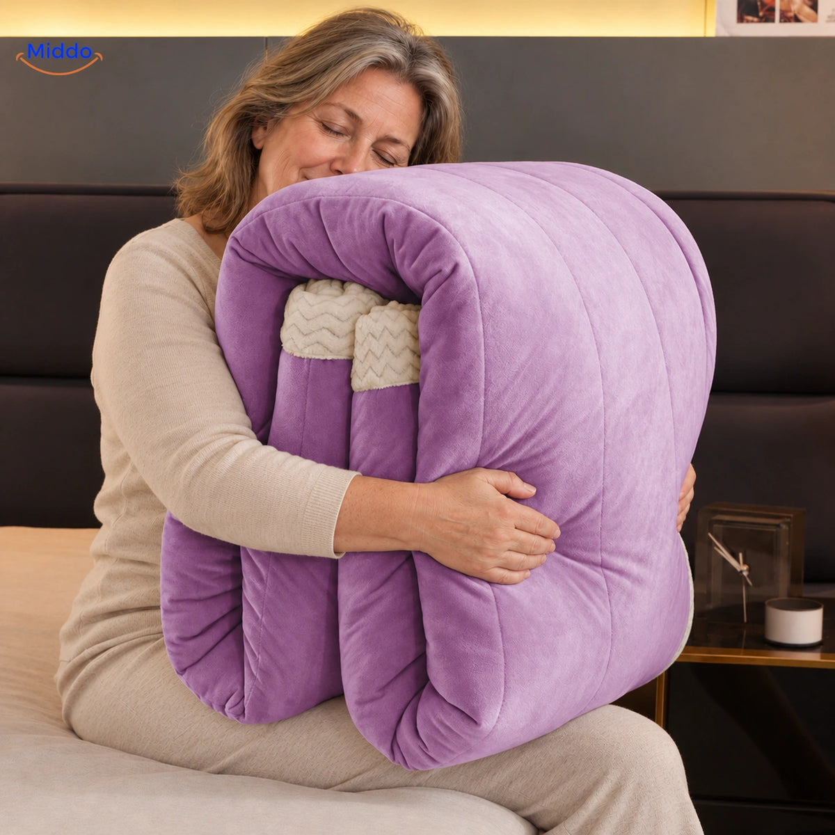 CozyFleece pluche deken lavendelpaars met zachte fleecezijde
