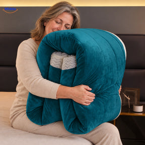 CozyFleece pluche deken petrolblauw met zachte fleecezijde