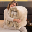 CozyFleece pluche deken zandbeige met zachte fleecezijde