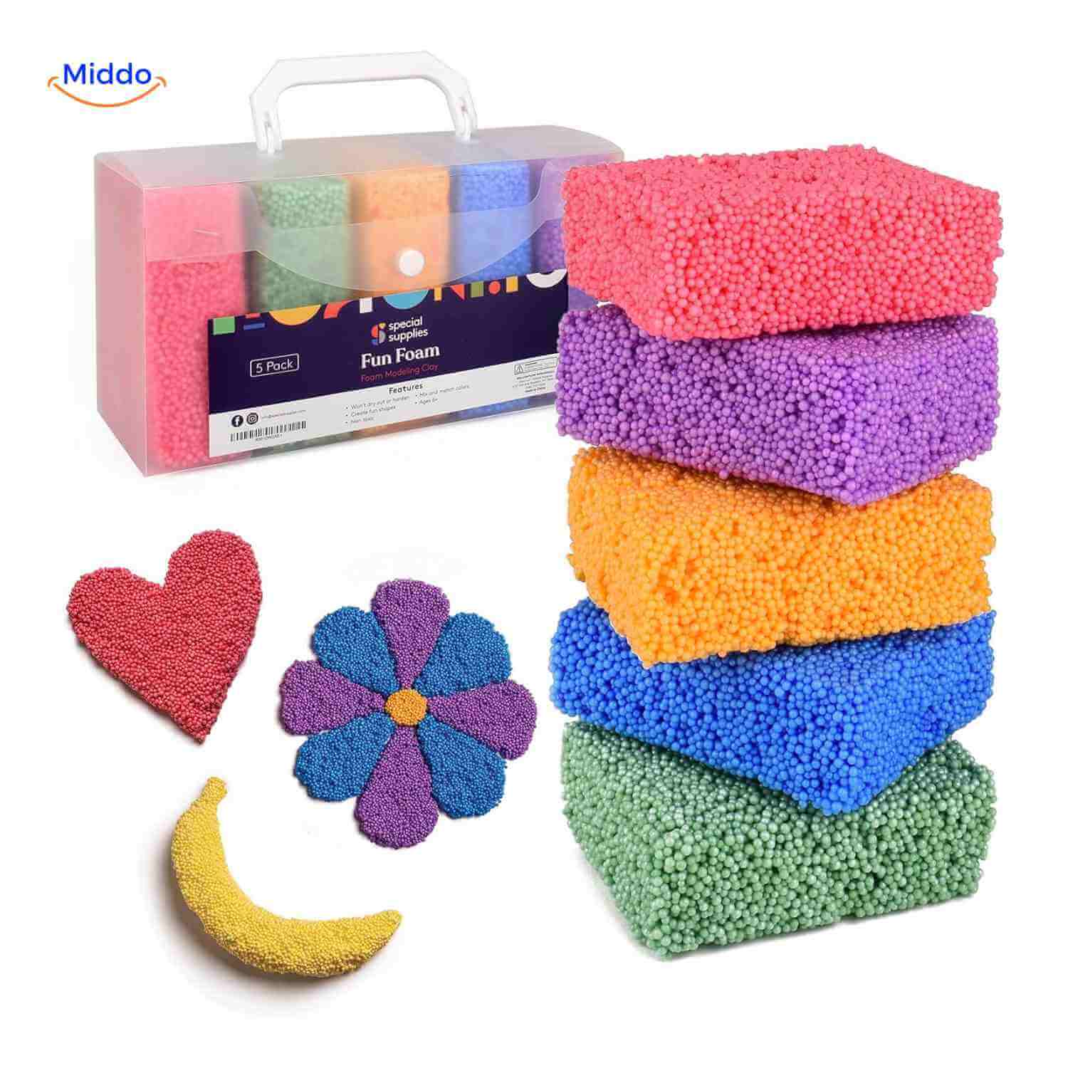 creativafoam klei kleurrijke boetseerklei set met doosje voor kinderen www.middo.nl
