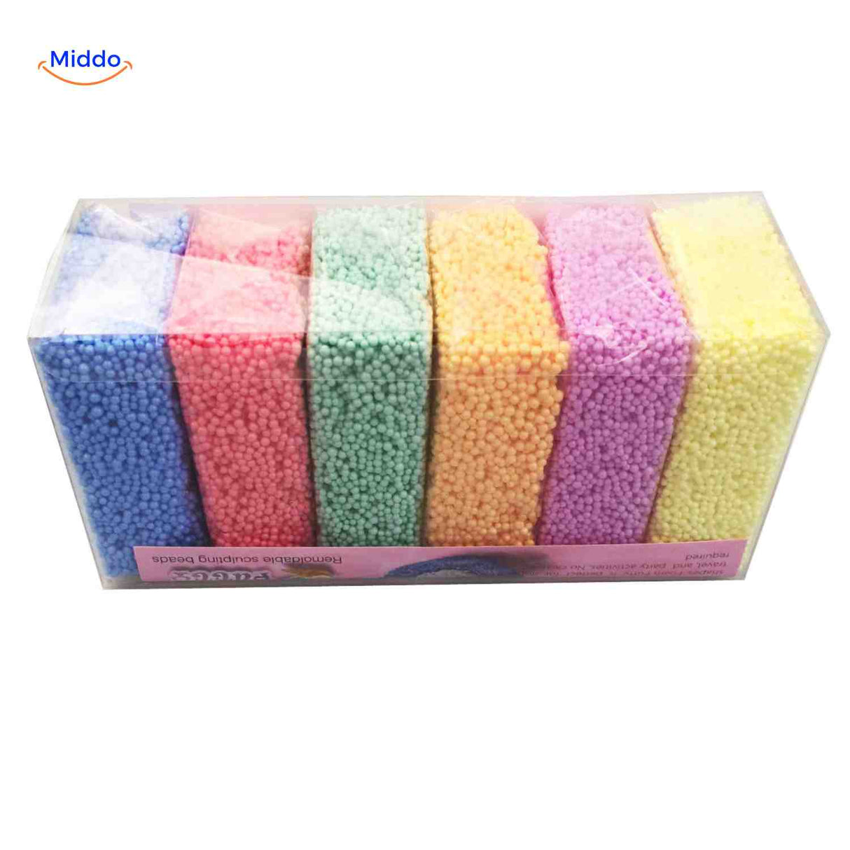 creativafoam klei zachte pastelkleuren klei set in transparante doos www.middo.nl
