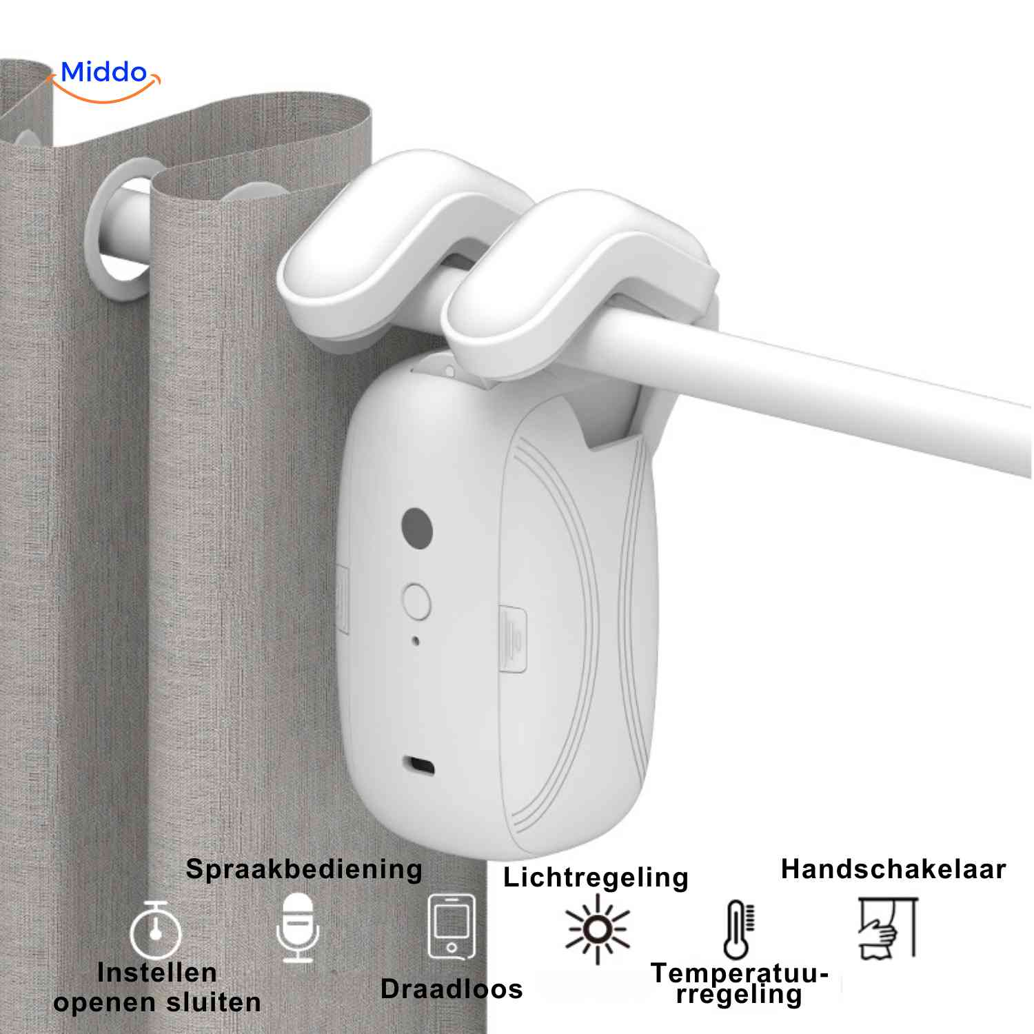 curtana gordijnmotor automatisch gordijnsysteem met spraak en lichtregeling www.middo.nl