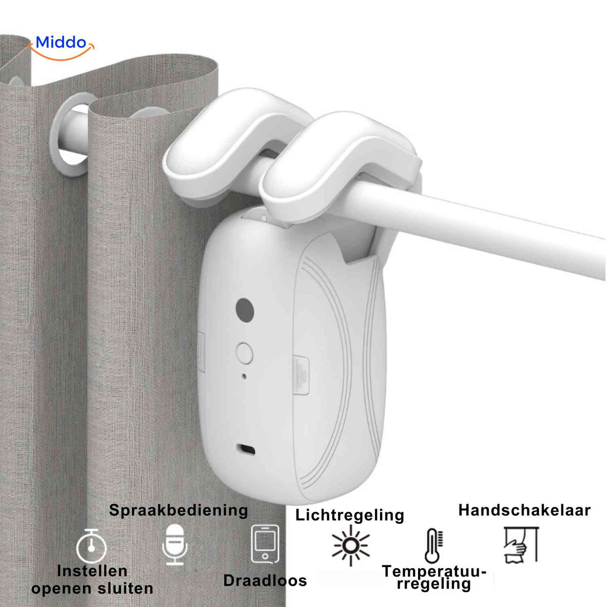 curtana gordijnmotor automatisch gordijnsysteem met spraak en lichtregeling www.middo.nl