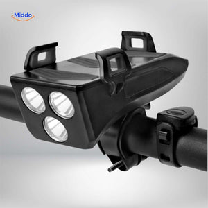 cyclomax fietsgadget telefoonhouder powerbank licht claxon op fiets www.middo.nl