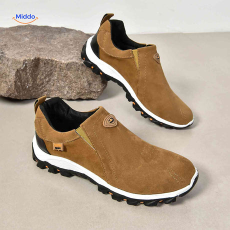 detail zwarte stridex casual sneakers heren suede bovenwerk www.middo.nl