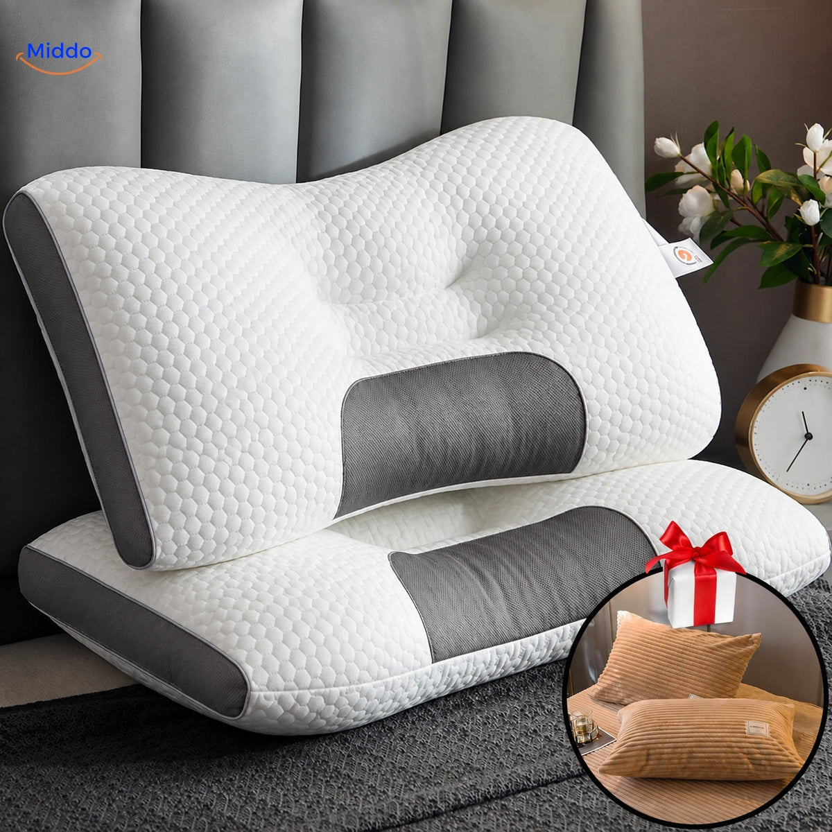 DreamGuard Pro honingraatkussen met 2 gratis kussenslopen – Beige