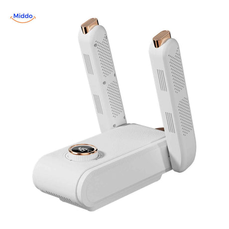 drylux droger schoenenwarmer met dubbele arm en led display www.middo.nl