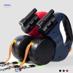 dubbele blauwe en rode intrekbare lijnen