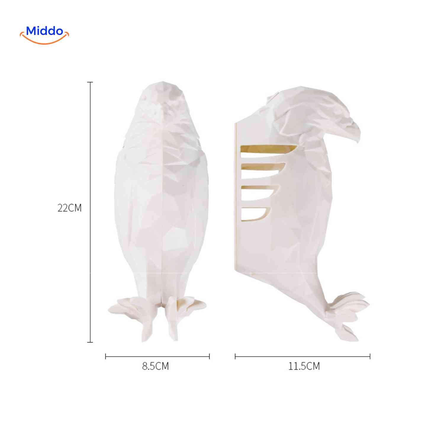 eagleglow wandlamp witte adelaar afmetingen en zijaanzicht www.middo.nl