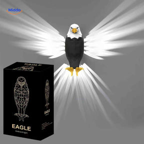 eagleglow wandlamp zwart witte adelaar met heldere led vleugels www.middo.nl