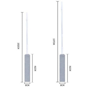 Uitgeschoven afmetingen van EasyClean uitschuifbare stofdoek