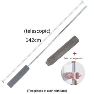 Telescopische stofdoek van 142 cm met accessoires.