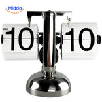 Elegante Retro Flip Vintage Klok Met Kwarts Uurwerk Enkele Witte Kleur www.middo.nl