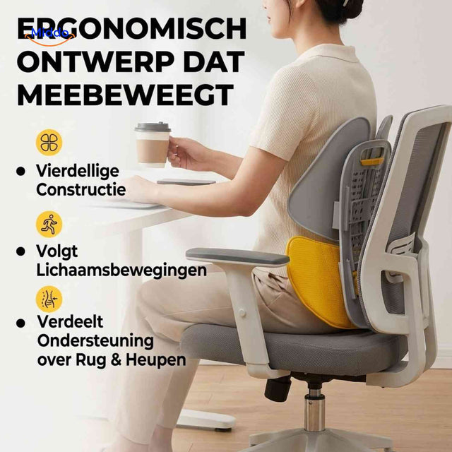 ergorest rugsteunkussen ergonomisch ontwerp voor rugondersteuning www.middo.nl