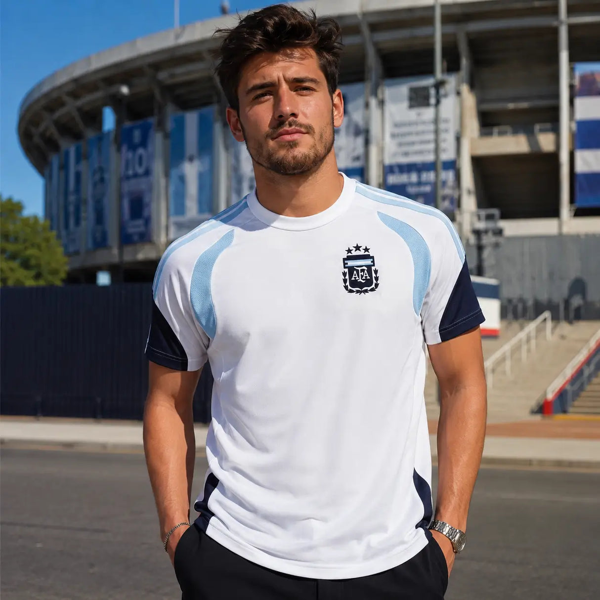 FIFA WK 2026 supportersshirt Argentinië wit voetbalshirt voor heren