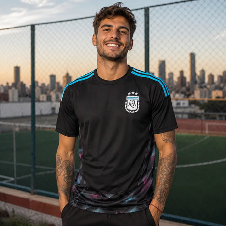 FIFA WK 2026 supportersshirt Argentinië zwart voetbalshirt voor heren