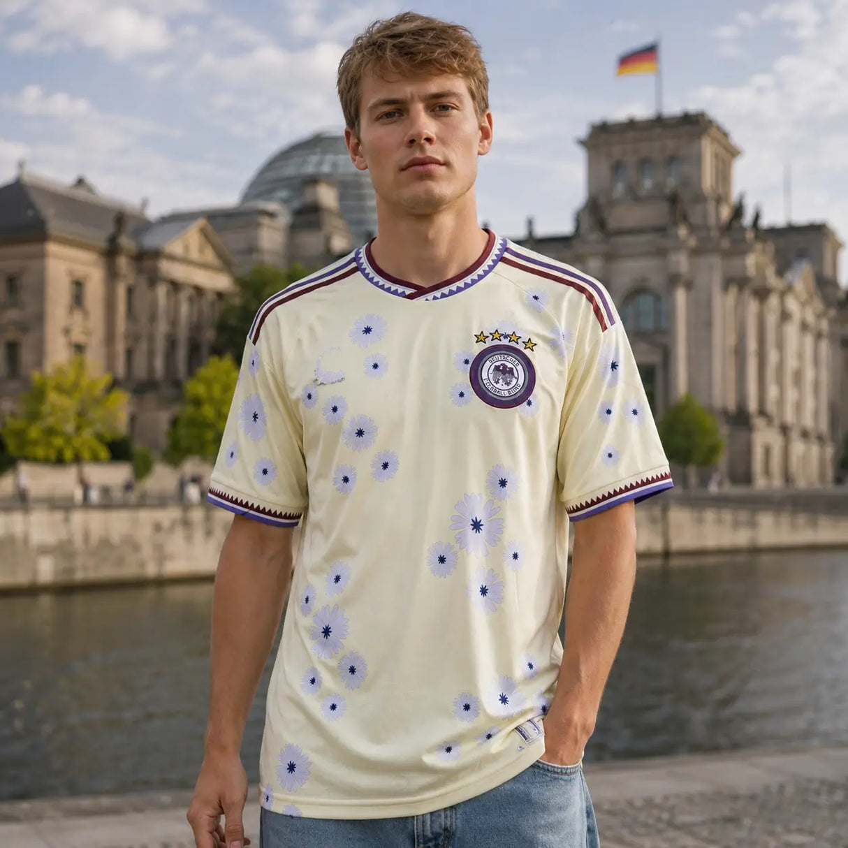 FIFA WK 2026 supportersshirt Duitsland crème voetbalshirt voor heren