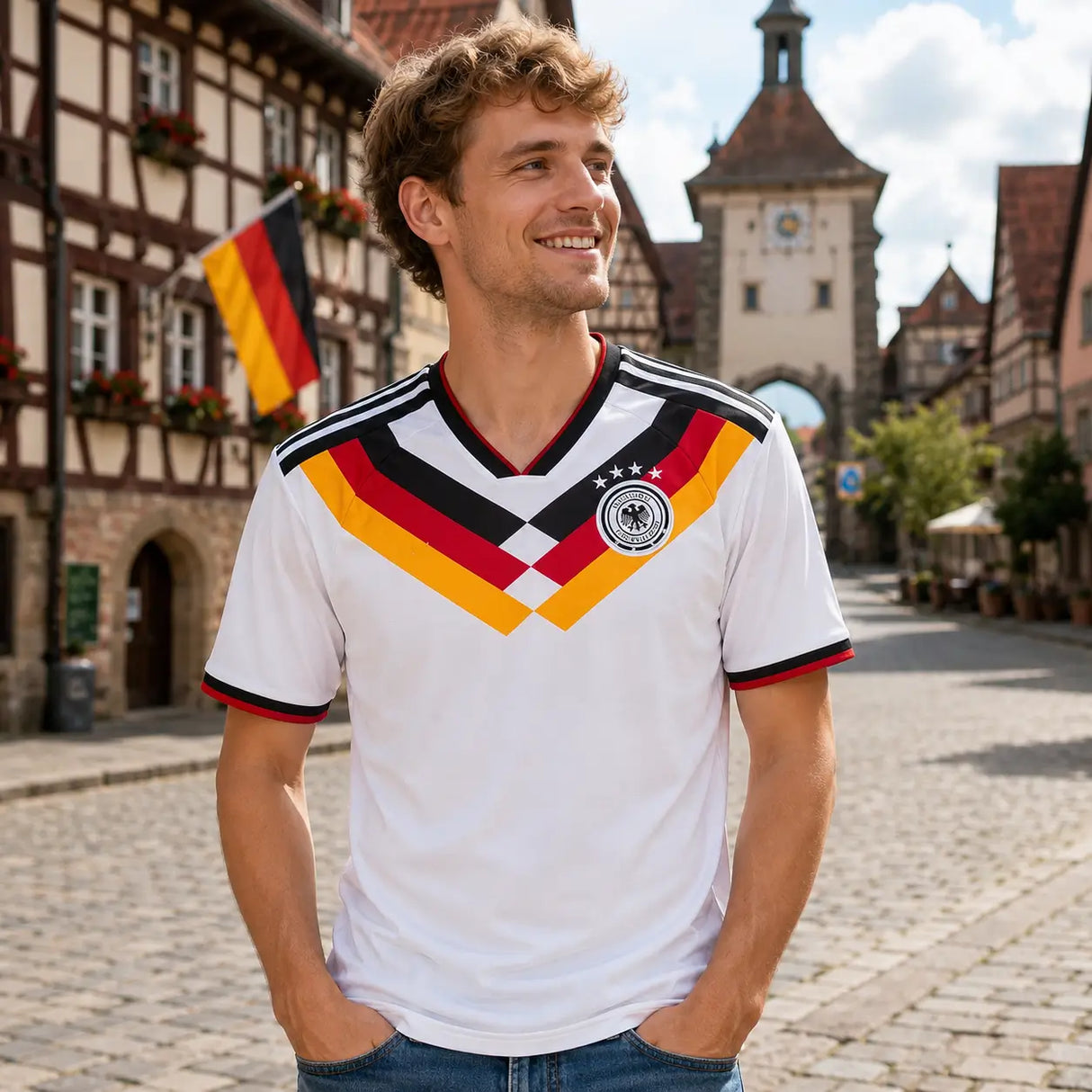 FIFA WK 2026 supportersshirt Duitsland wit klassiek voetbalshirt voor heren
