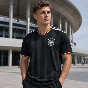 FIFA WK 2026 supportersshirt Duitsland zwart voetbalshirt voor heren
