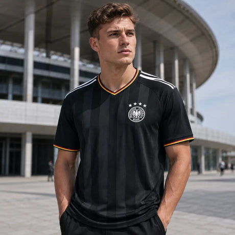 FIFA WK 2026 supportersshirt Duitsland zwart voetbalshirt voor heren