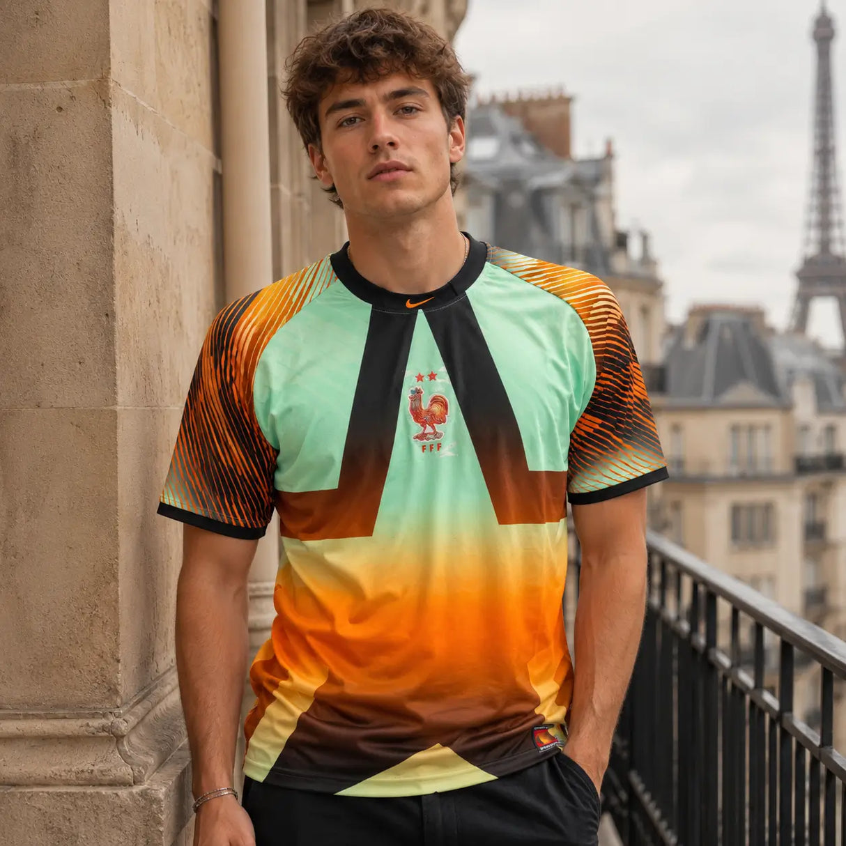 FIFA WK 2026 supportersshirt frankrijk groen oranje voetbalshirt voor heren