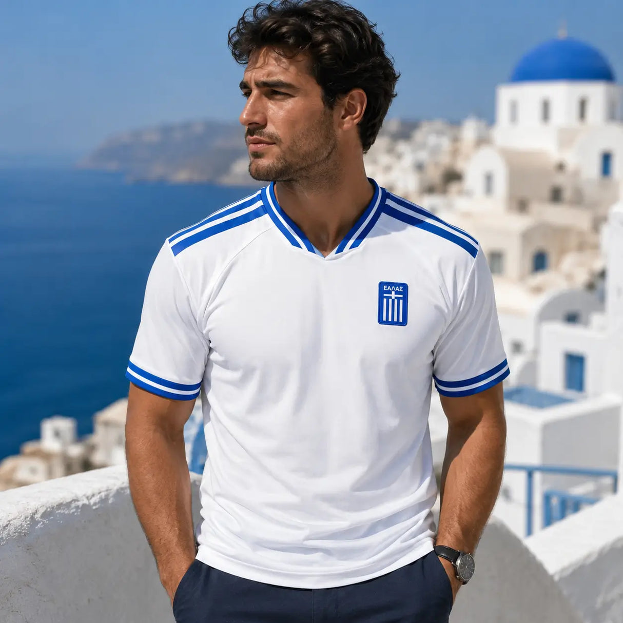 FIFA WK 2026 supportersshirt Griekenland wit voetbalshirt voor heren
