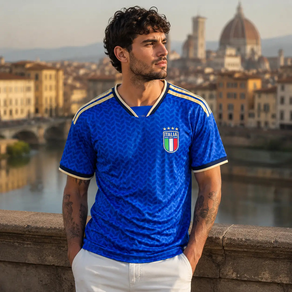 FIFA WK 2026 supportersshirt Italië blauw voetbalshirt voor heren