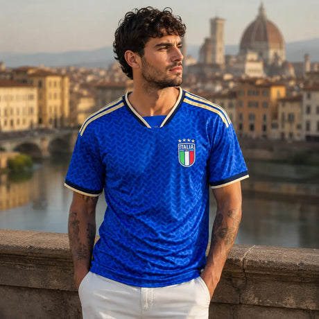 FIFA WK 2026 supportersshirt Italië blauw voetbalshirt voor heren