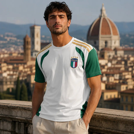 FIFA WK 2026 supportersshirt Italië wit groen voetbalshirt voor heren