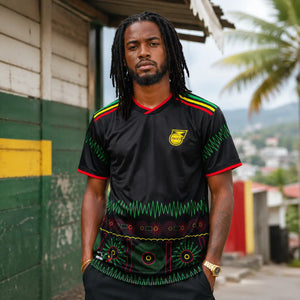 FIFA WK 2026 supportersshirt Jamaica zwart groen voetbalshirt voor heren