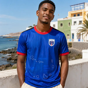 FIFA WK 2026 supportersshirt Kaapverdië blauw voetbalshirt voor heren