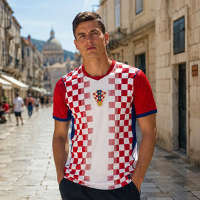 FIFA WK 2026 supportersshirt Kroatië rood wit voetbalshirt voor heren