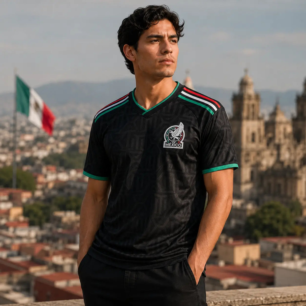 FIFA WK 2026 supportersshirt Mexico zwart voetbalshirt voor heren
