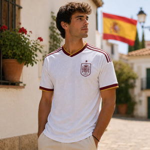 FIFA WK 2026 supportersshirt Spanje wit voetbalshirt voor heren