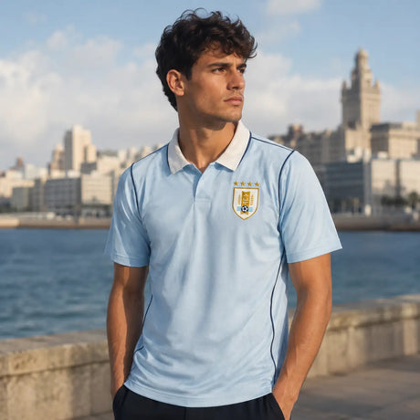 FIFA WK 2026 supportersshirt Uruguay lichtblauw voetbalshirt voor heren