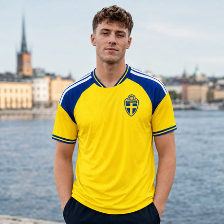 FIFA WK 2026 supportersshirt Zweden geel voetbalshirt voor heren